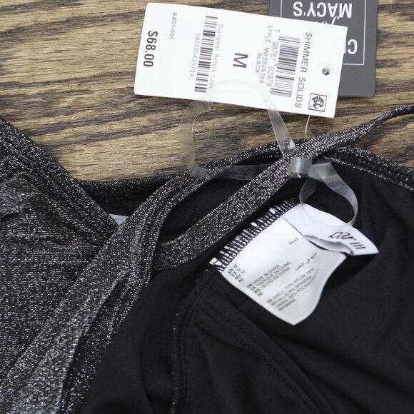 NWT Bar III Womens Shimmer Core One-Piece Swimsuit MBSS25255 Black Shimmer M - Picture 6 of 6